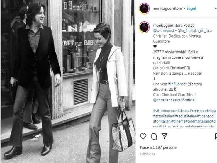 Christian De Sica e Monica Guerritore giovanissimi (Instagram)