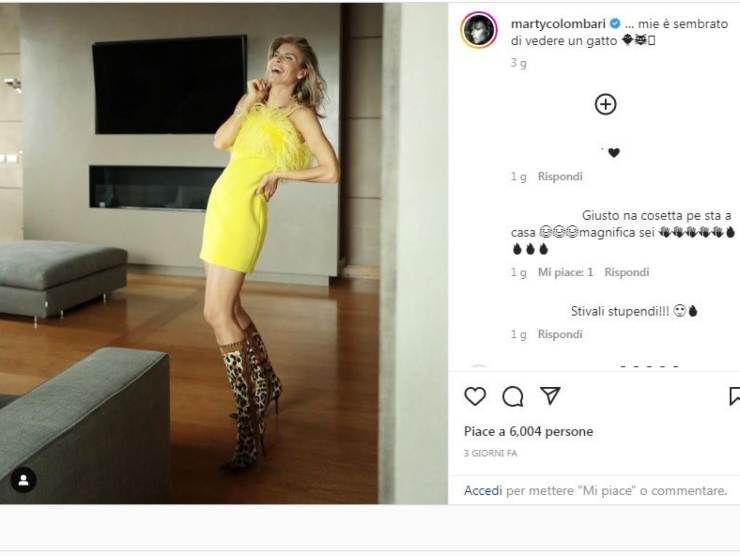 Martina Colombari in giallo canarino (Instagram) 18.11.2022 stylife