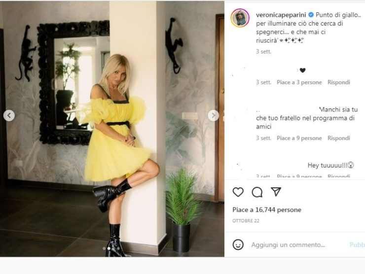 Veronica Peparini in giallo (Instagram) 17.11.2022 stylife